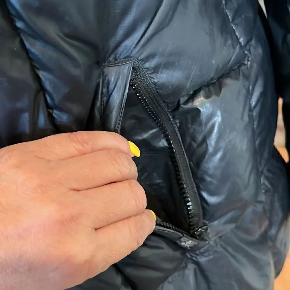 PRANA Deluxe Black Long Hooded Puffer Coat, M! - Picture 6 of 16